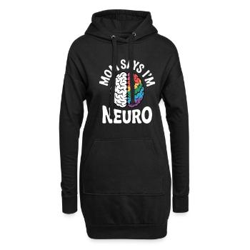 Neurodivers - Hoodie-Kleid - Schwarz - Vorne