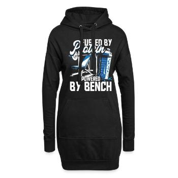 Bodybuilder alimenté par les protéines alimenté par le banc - Sweat-shirt à capuche long Femme - noir - Devant