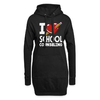 J’aime l’orientation scolaire Heart Design - Sweat-shirt à capuche long Femme - noir - Devant