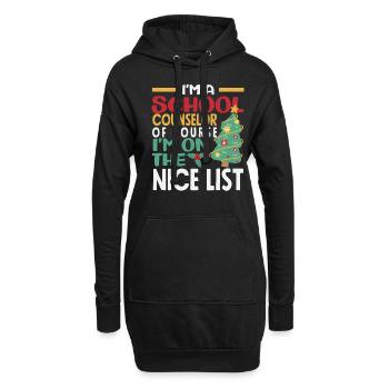 Schulberater Natürlich Auf Der Nette Liste - Hoodie-Kleid - Schwarz - Vorne