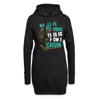 Pêche au sandre à perche glasseye - Sweat-shirt à capuche long Femme - noir - Devant