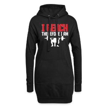 Chest training bodybuilder I banc donc je suis - Sweat-shirt à capuche long Femme - noir - Devant