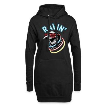 Ravin' Rabe pour les festivals techno - Sweat-shirt à capuche long Femme - noir - Devant