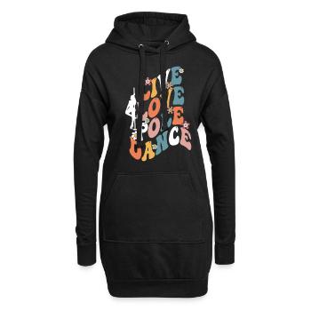 Pole dance Poleddance Amour en direct Pole dance - Sweat-shirt à capuche long Femme - noir - Devant