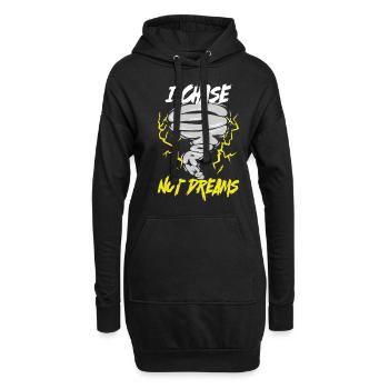 Sturmjäger Meteorologe I Chase Storms Not Dreams - Hoodie-Kleid - Schwarz - Vorne