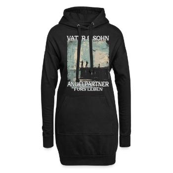 Père et fils en tant que partenaires de pêche - Sweat-shirt à capuche long Femme - noir - Devant