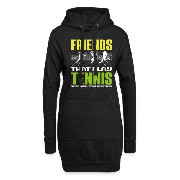 Tennis Spieler Freunde Die Tennis Spielen - Hoodie-Kleid - Schwarz - Vorne