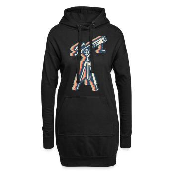 télescope astronomie système solaire astronomes rétro - Sweat-shirt à capuche long Femme - noir - Devant