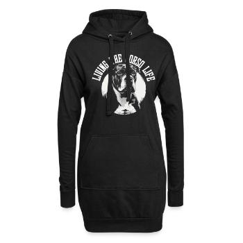 Cane Corso Chien Vivre la vie Corso - Sweat-shirt à capuche long Femme - noir - Devant