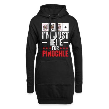 Je suis Juist ici pour le Pinochle - Sweat-shirt à capuche long Femme - noir - Devant