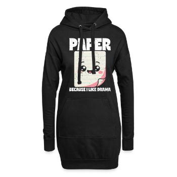 Papier Parce que J’aime le Théâtre - Ciseaux Stone Paper - Sweat-shirt à capuche long Femme - noir - Devant