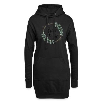 Couronne de fleurs de mariée Eucalyptus Enterrement de vie de garçon Mariage - Sweat-shirt à capuche long Femme - noir - Devant
