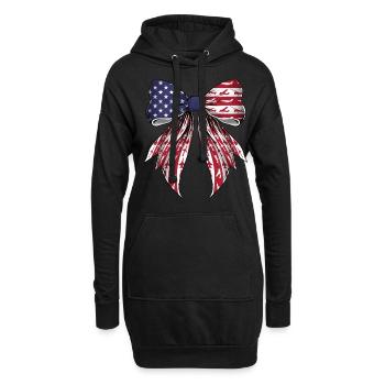 Coquette proue avion pilote aviation drapeau américain - Sweat-shirt à capuche long Femme - noir - Devant