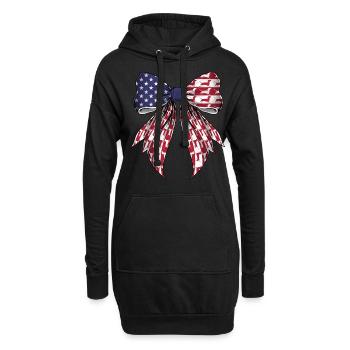Coquette Arc Teckel Chien Drapeau US - Sweat-shirt à capuche long Femme - noir - Devant
