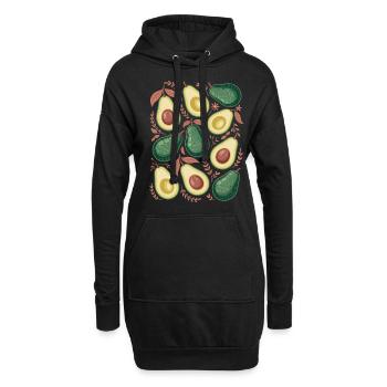 Avocado Boho Floral Muster für Naturliebhaber - Hoodie-Kleid - Schwarz - Vorne