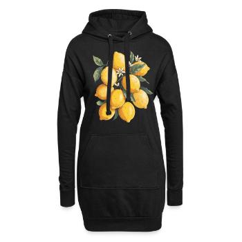 Citrons Illustration Réaliste - Sweat-shirt à capuche long Femme - noir - Devant