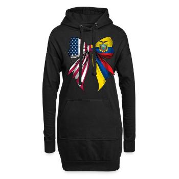 Coquette Boucle Racines Equateur Héritage - Sweat-shirt à capuche long Femme - noir - Devant