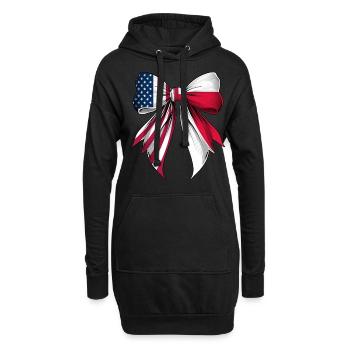 Coquette Schleife Polen Wurzeln Erbe Pole Stolz - Hoodie-Kleid - Schwarz - Vorne