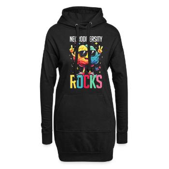 Autist Autistisch Autismus Neurodiversity rocks - Hoodie-Kleid - Schwarz - Vorne