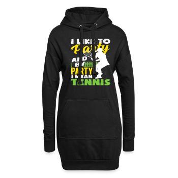 Ich Feier Gerne Und Mit Feiern Meine Ich Tennis - Hoodie-Kleid - Schwarz - Vorne