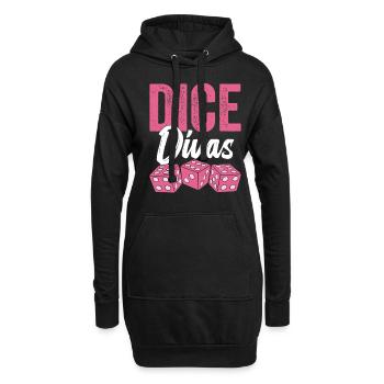 Bunco Divas Buncospieler Frauen Bunco Turnier - Hoodie-Kleid - Schwarz - Vorne
