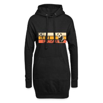Pandabär Panda - Hoodie-Kleid - Schwarz - Vorne