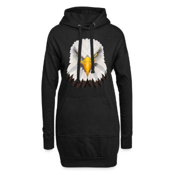 Weißkopfseeadler - Hoodie-Kleid - Schwarz - Vorne