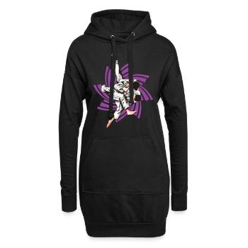 judo violet - Sweat-shirt à capuche long Femme - noir - Devant