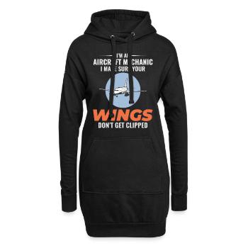 Fluggerätmechaniker Techniker für die Wartung der Luftfahrt - Hoodie-Kleid - Schwarz - Vorne