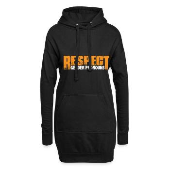 Respecter les pronoms de genre 4 - Sweat-shirt à capuche long Femme - noir - Devant