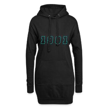 1981 Jahr Zahl - Hoodie-Kleid - Schwarz - Vorne