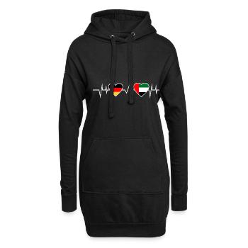 Deutschland Dubai Herzschlag Geschenk - Hoodie-Kleid - Schwarz - Vorne