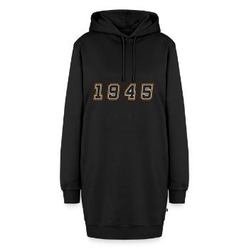 1945 Jahr Zahl - Hoodie-Kleid - Schwarz - Vorne