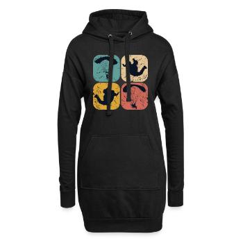Parapente - Sweat-shirt à capuche long Femme - noir - Devant