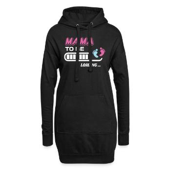 zukünftige Mutter. Warten Sie auf Geburtsgeschenk - Hoodie-Kleid - Schwarz - Vorne