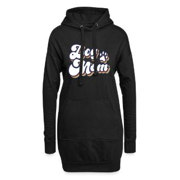 Maman chien - Sweat-shirt à capuche long Femme - noir - Devant