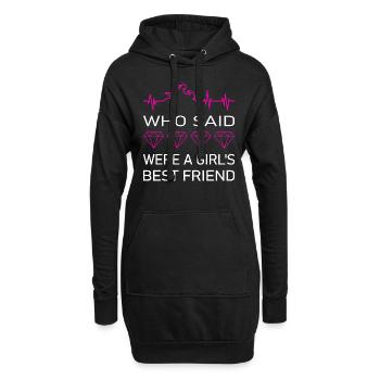 Motorradfahrerin best friend bike not diamonds - Hoodie-Kleid - Schwarz - Vorne