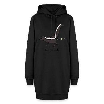 born to stink - Hoodie-Kleid - Schwarz - Vorne - AI Model Female 172 light (172cm)