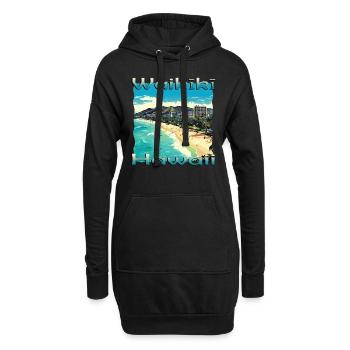 Hawaii Waikiki Beach O'ahu Honolulu Design - Hoodie-Kleid - Schwarz - Vorne