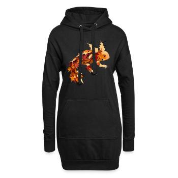 Herbstzauber mit Axolotl: Farbenfrohes Laub und Bl - Hoodie-Kleid - Schwarz - Vorne