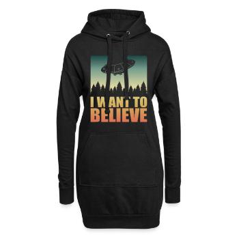 I Want To Believe Aliens UFO Roswell - Hoodie-Kleid - Schwarz - Vorne