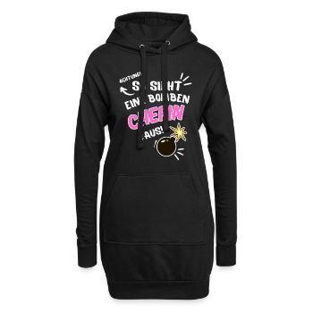 So sieht eine bombenChefin aus - Hoodie-Kleid - Schwarz - Vorne