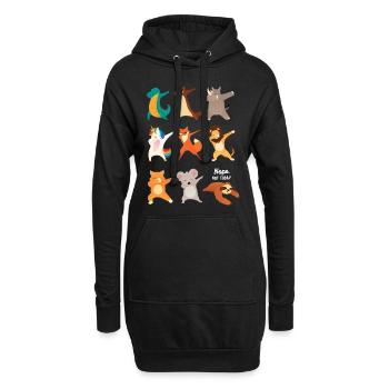 Dabbing Animals, Nope Not Today, Dab Dance - Hoodie-Kleid - Schwarz - Vorne