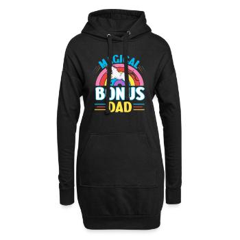 Einhorn Bonus Vater | Vatertag Geschenk - Hoodie-Kleid - Schwarz - Vorne
