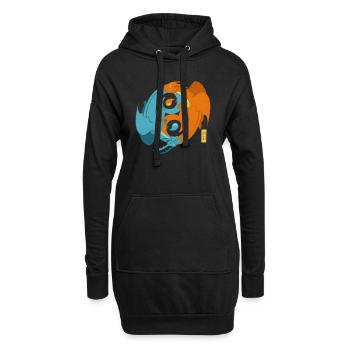 Yin und Yang Essig Symbol - Hoodie-Kleid - Schwarz - Vorne