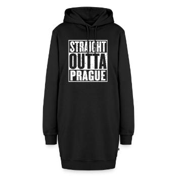 Straight Outta Prag Vintage - Hoodie-Kleid - Schwarz - Vorne