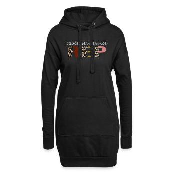 Kundendienstmitarbeiter Leopard Print lustiges Geschenk - Hoodie-Kleid - Schwarz - Vorne