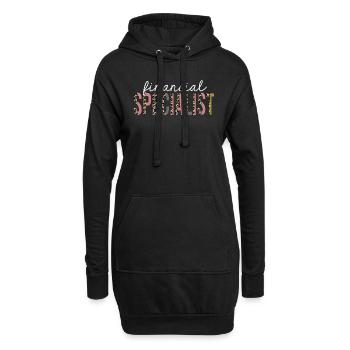 Spécialiste financier Leopard Print Drôle cadeau - Sweat-shirt à capuche long Femme - noir - Devant