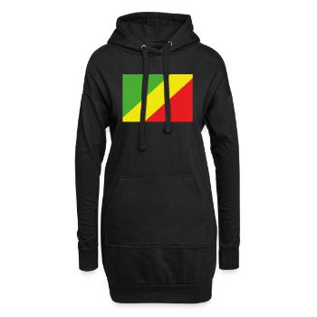 Drapeau officiel du Congo République du Congo Pays congolais - Sweat-shirt à capuche long Femme - noir - Devant