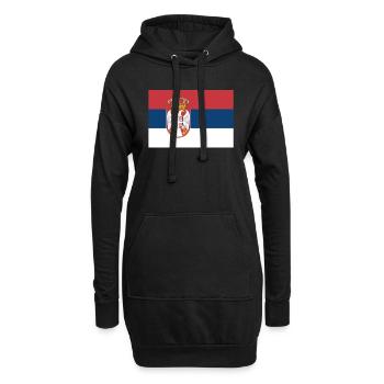 Drapeau officiel de la Serbie Serbe Serbe Country Pride - Sweat-shirt à capuche long Femme - noir - Devant